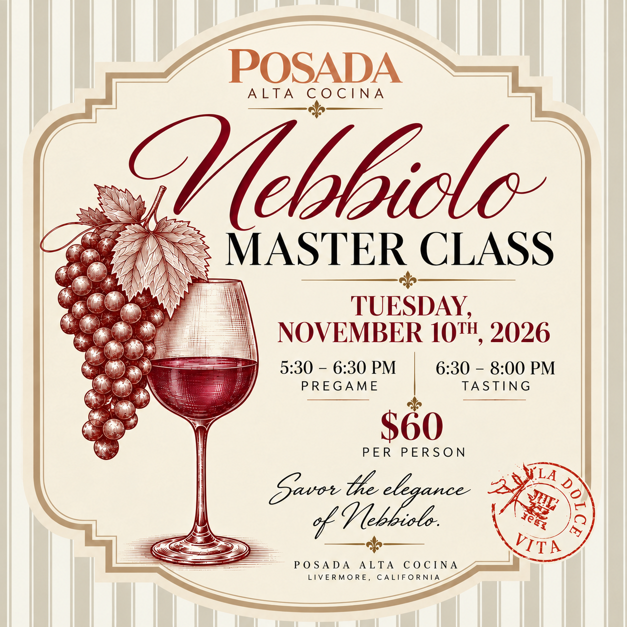 Nebbiolo Master Class — November 10th 2026